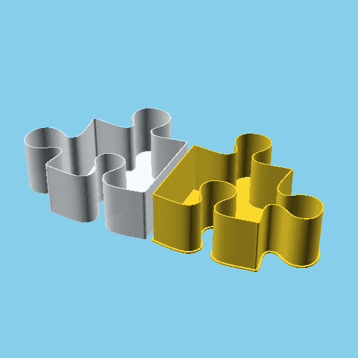 Puzzle Piece, nestable box (v1) 3d model