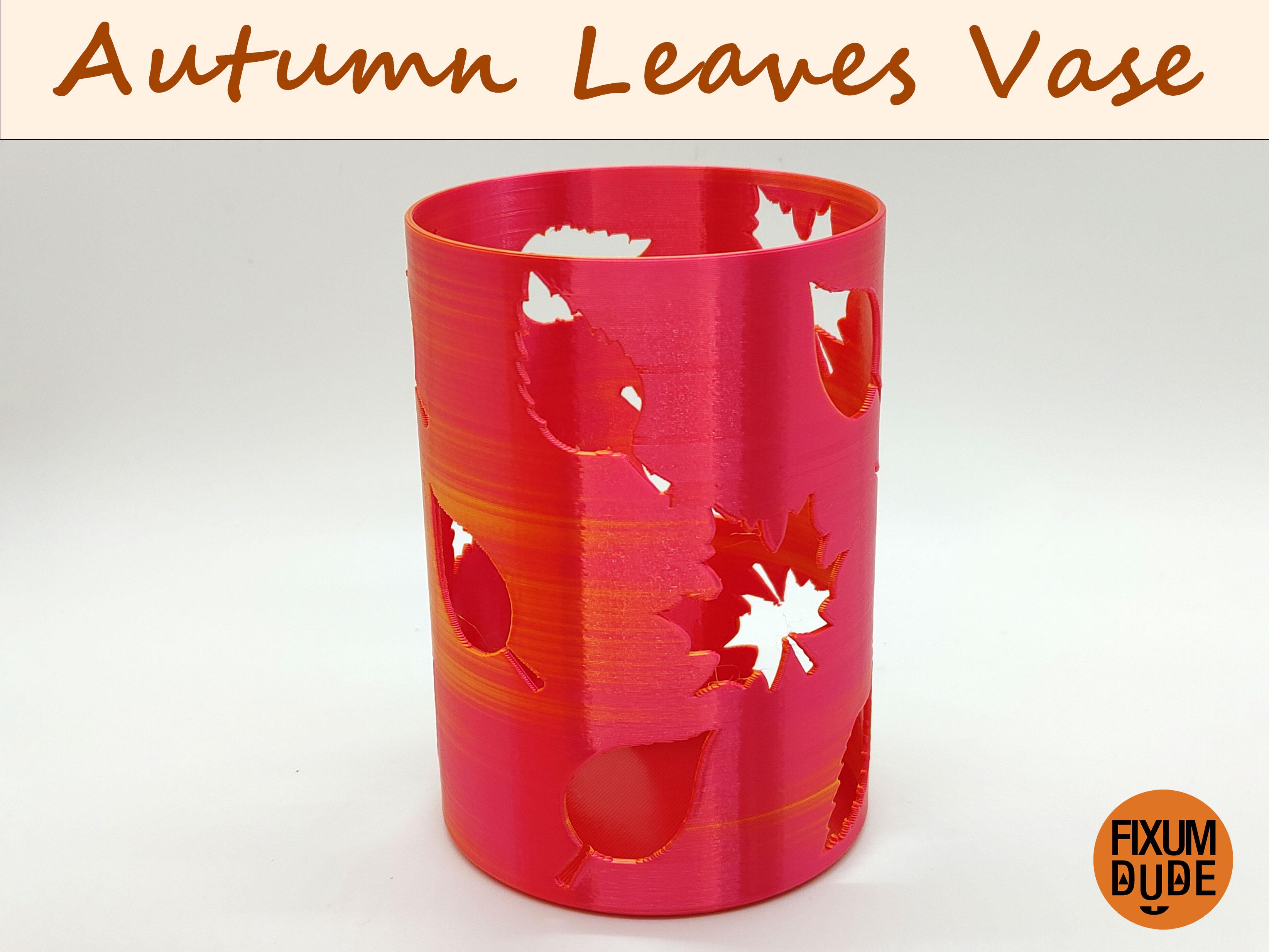 Autumn Leaves Vase with Insert 3d model