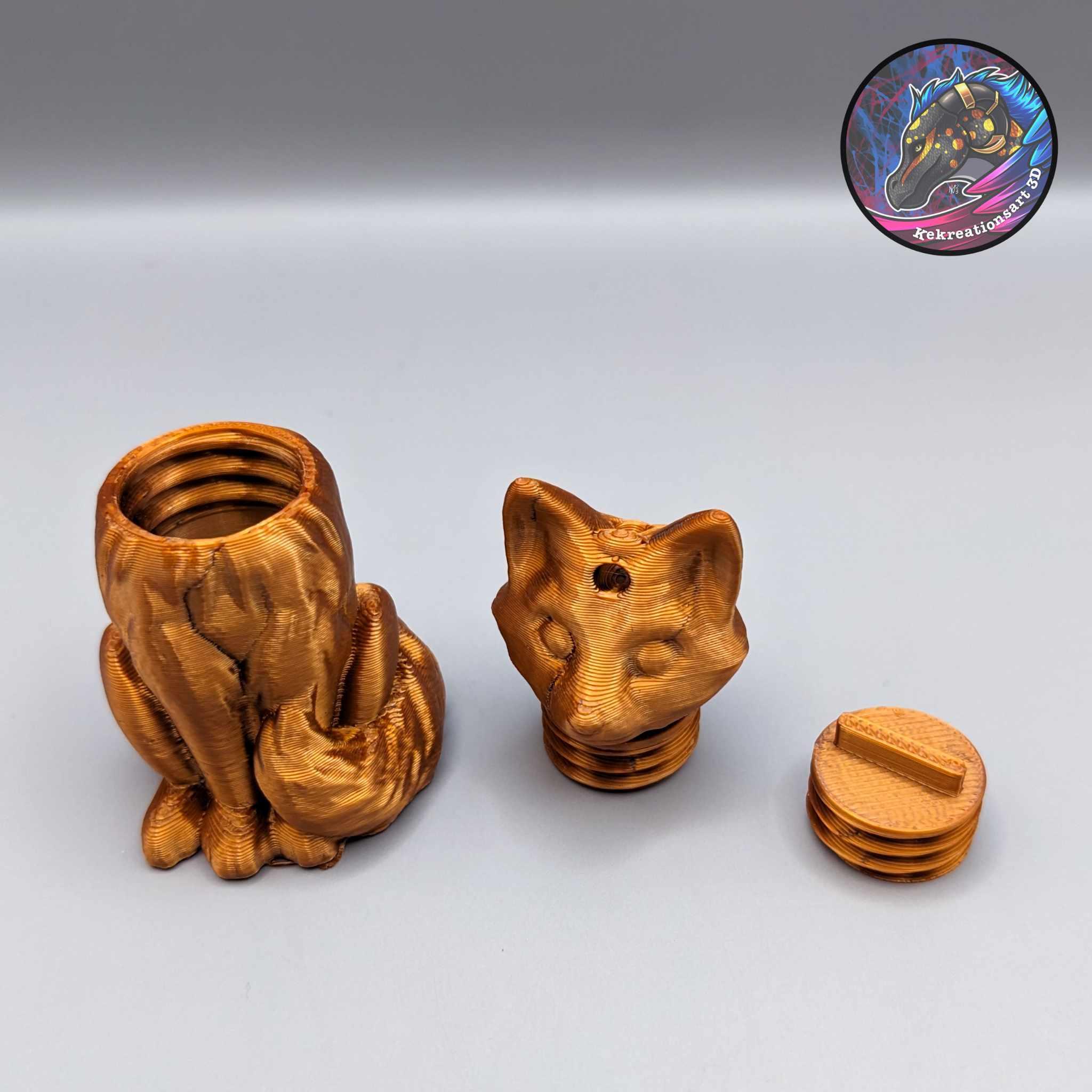 Fox Keychain Container 3d model