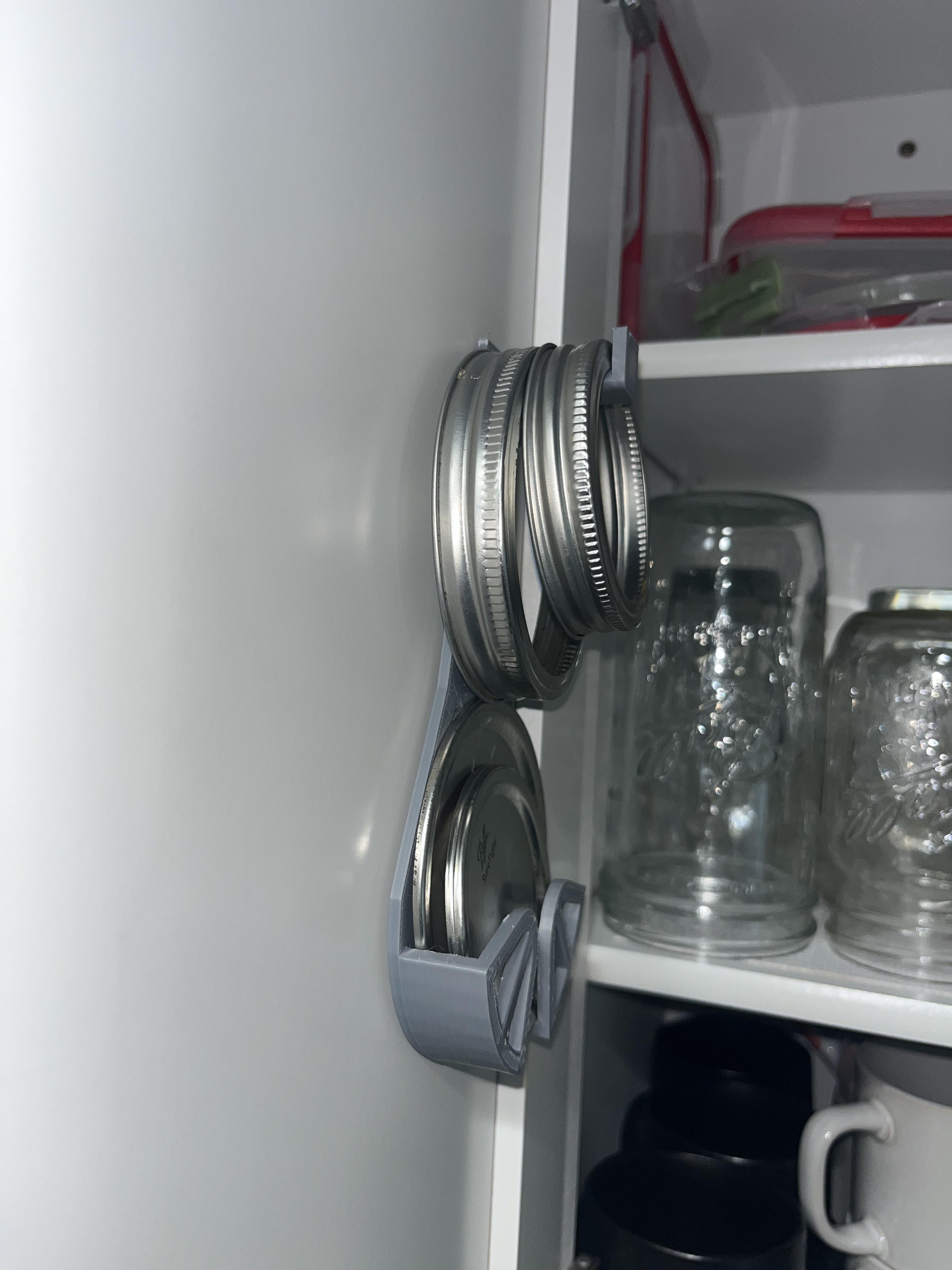 Mason Jar Lids Holder - Cabinet Mount 3d model