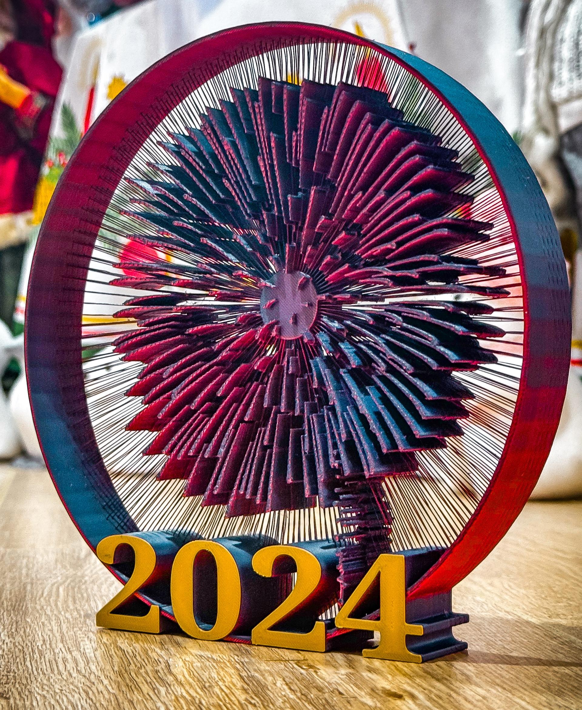 New Year String Art 2024 - #2024 - 3d model
