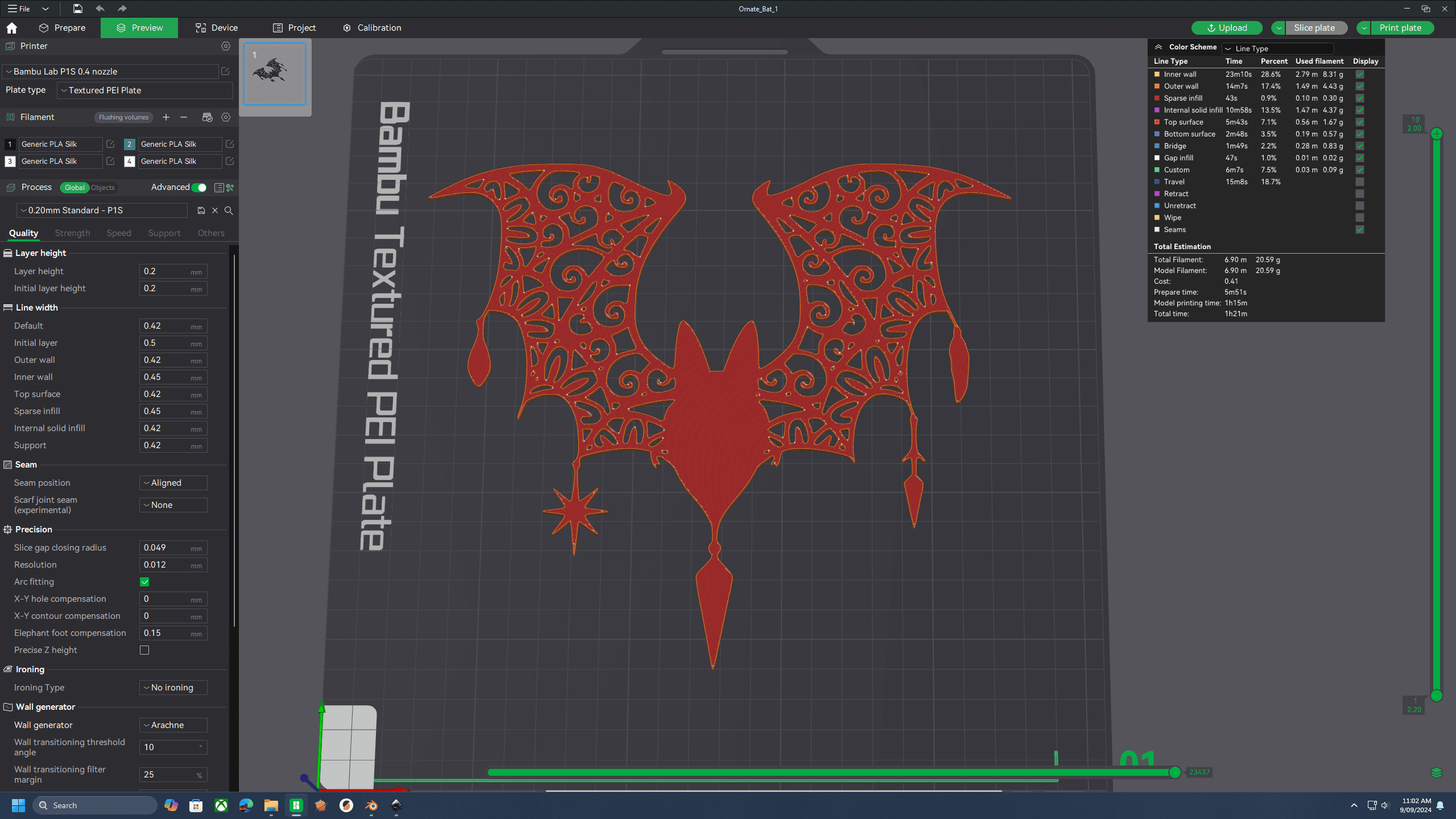 Ornate Halloween Bat 3d model