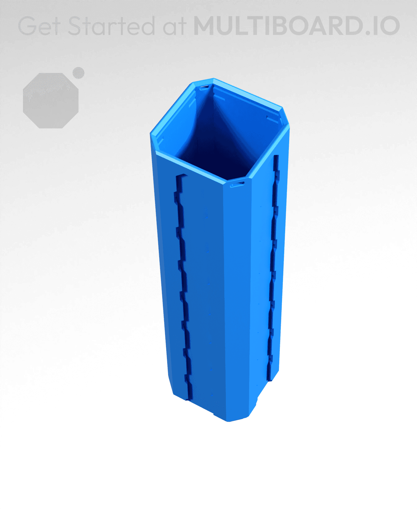 1x1x4 - Topped Multipoint Rail - Standard Click-In Multibin Shell Extension 3d model