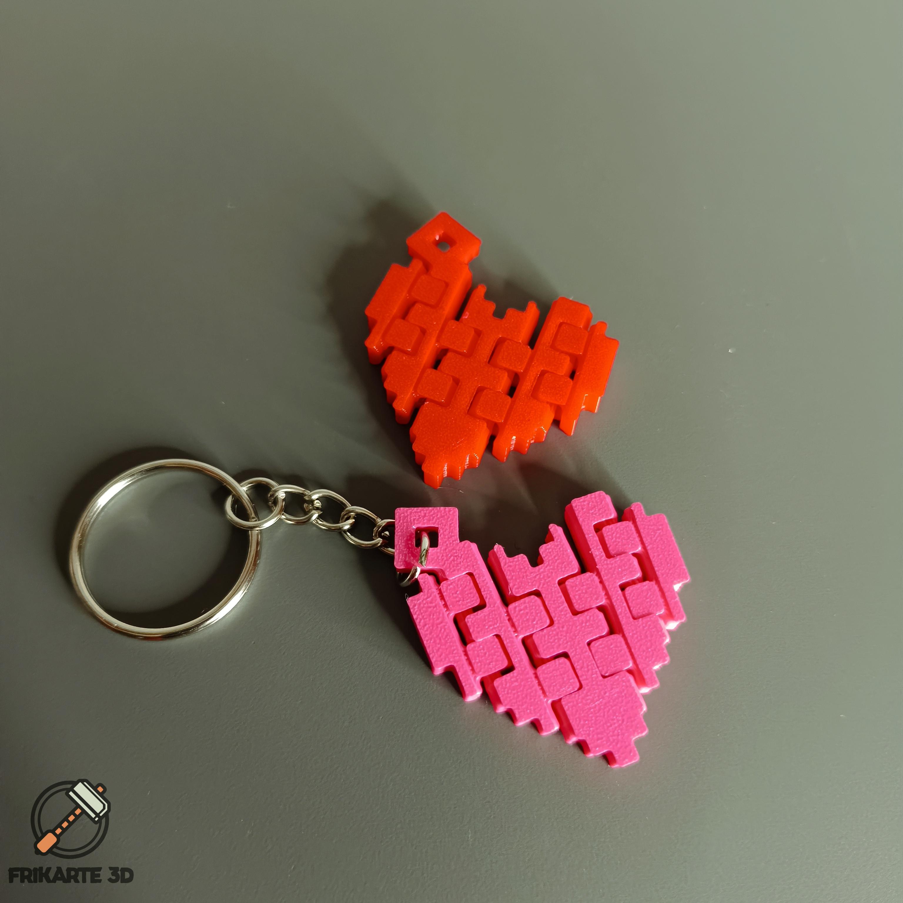 Articulated Pixel Heart Keychain #throwback 3d model