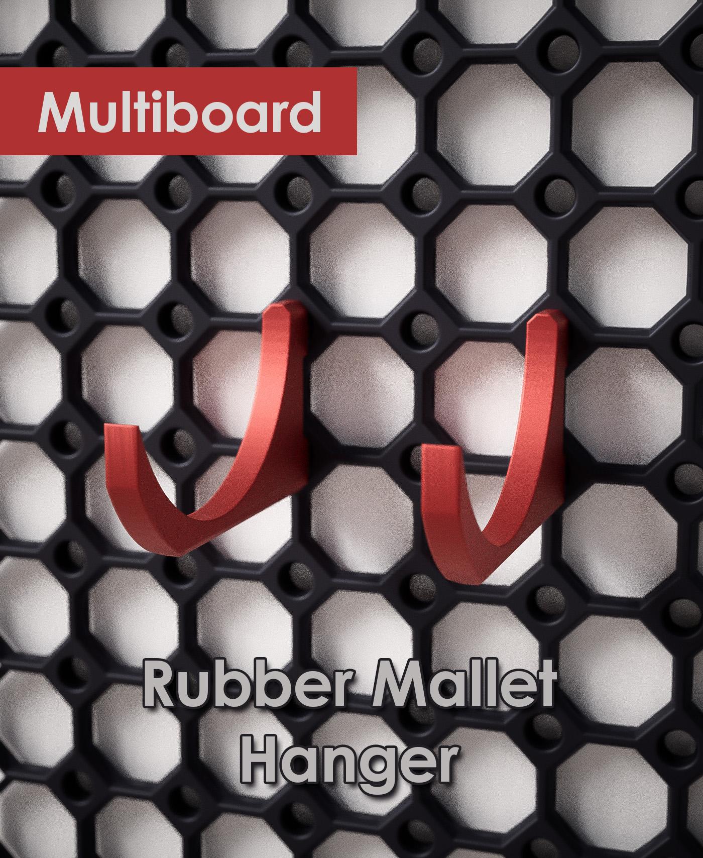 Rubber Mallet Multiboard/Pegboard Mount 3d model