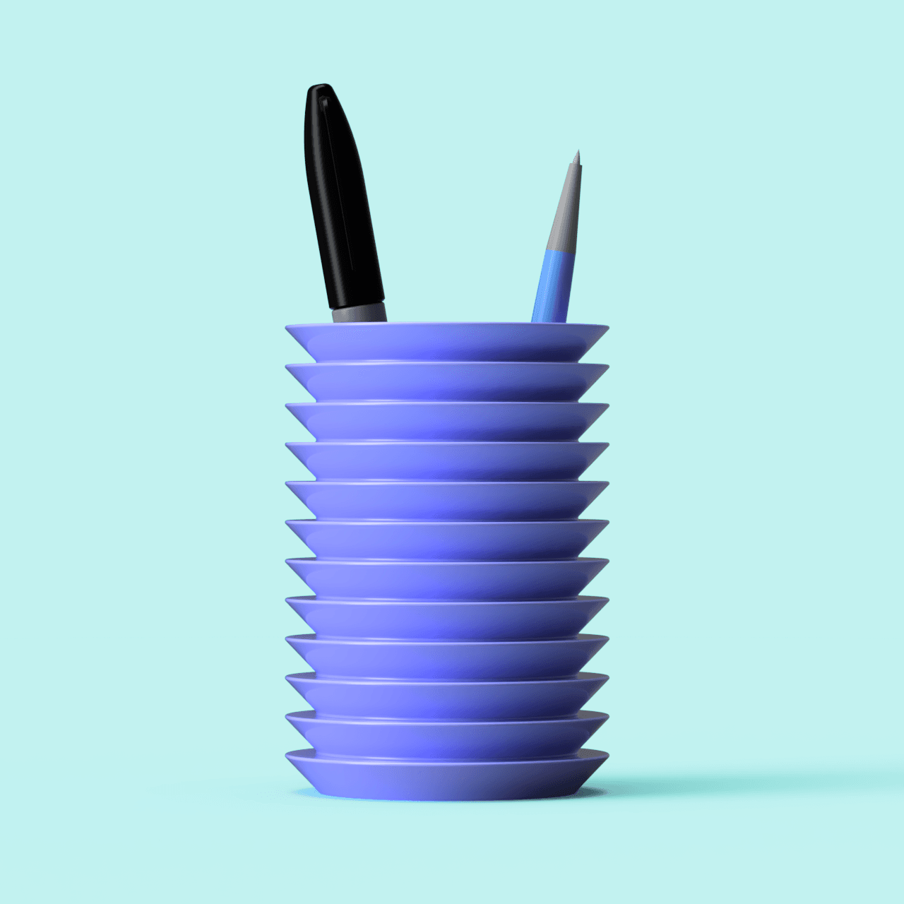 Beveled Pen Cup 3d model