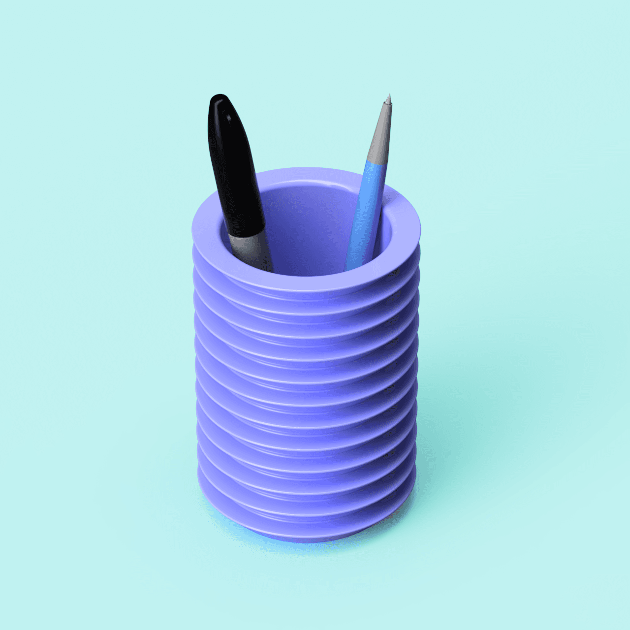 Beveled Pen Cup 3d model