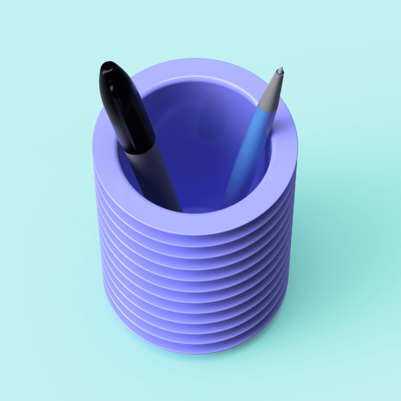 Beveled Pen Cup 3d model