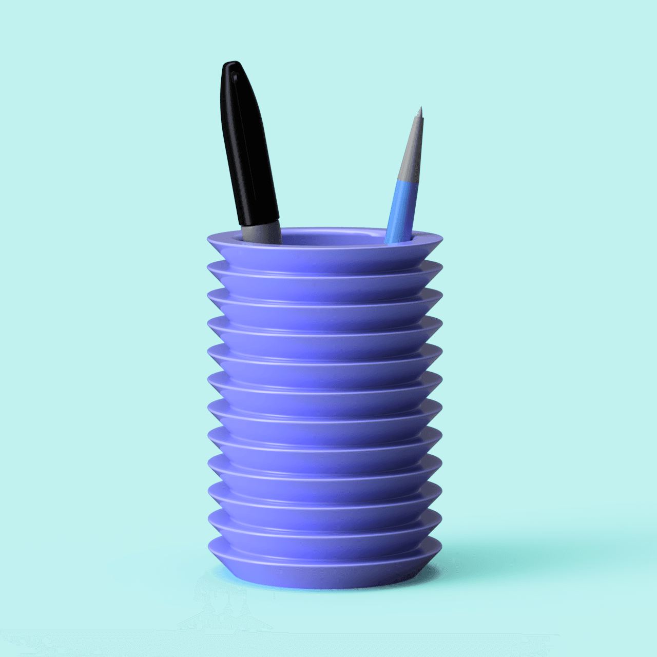 Beveled Pen Cup 3d model