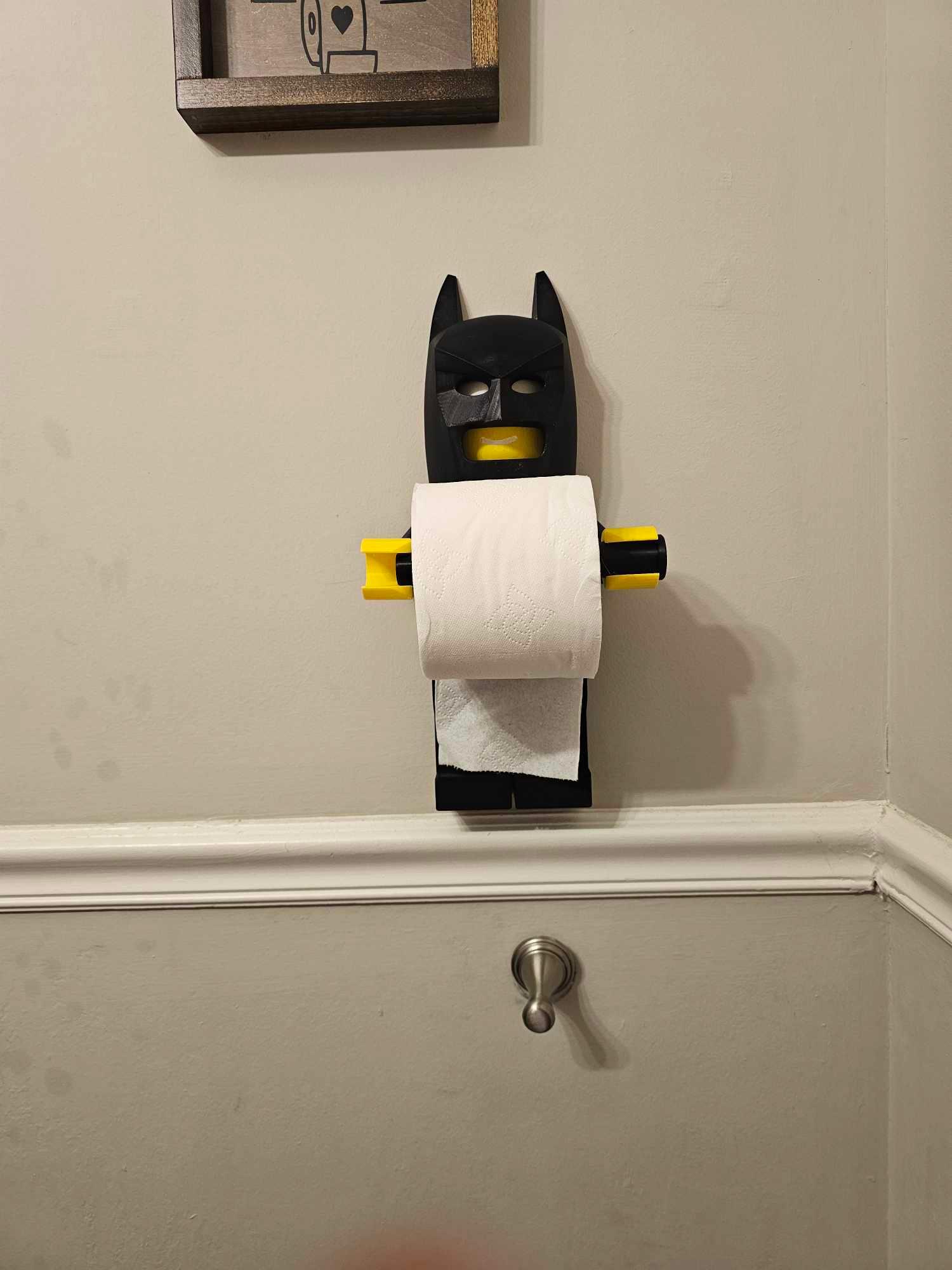Batman minifig toilet paper holder 3d model