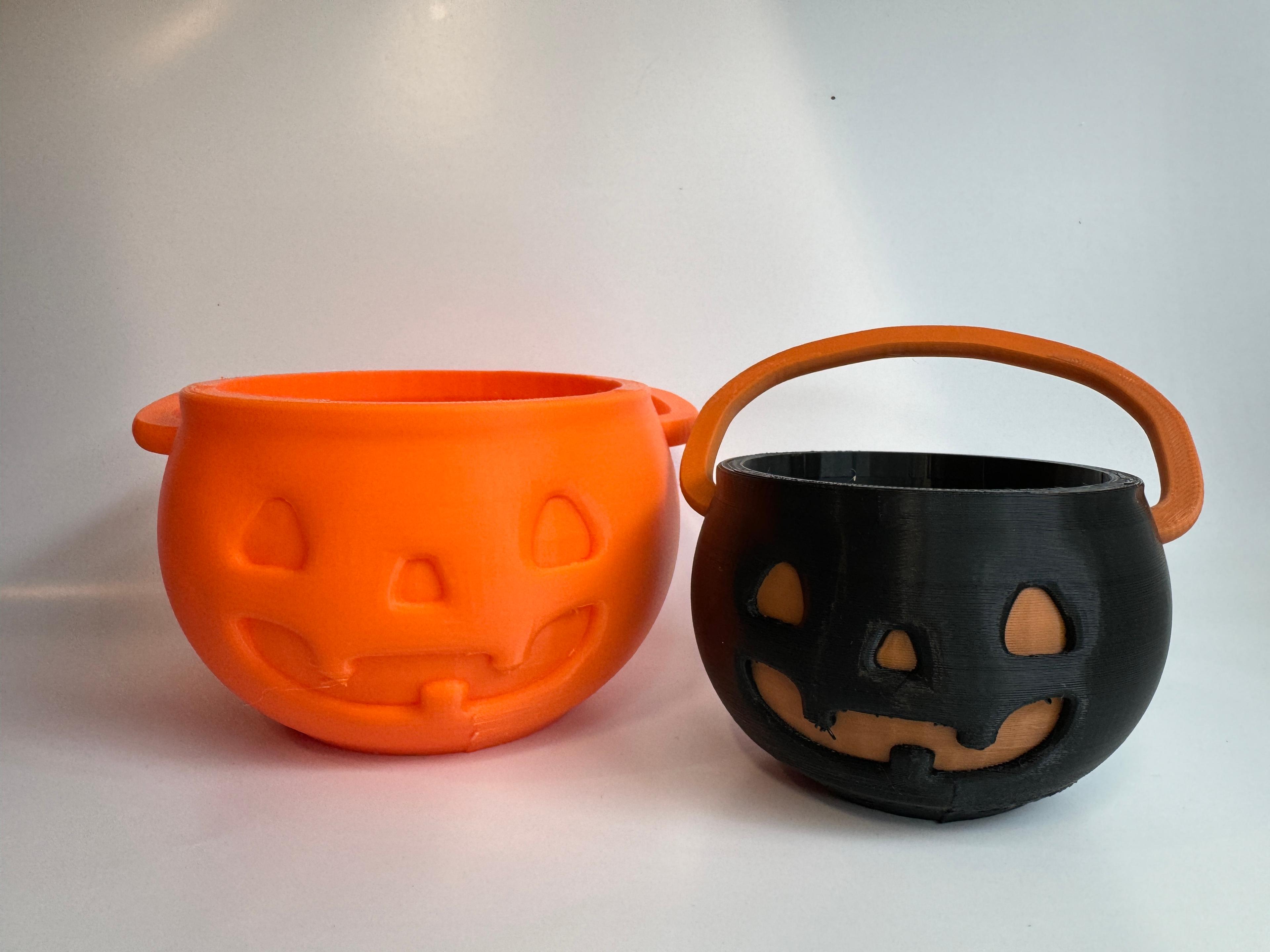 Teal Cat Creative Jack-O-Lantern Bucket.stl 3d model