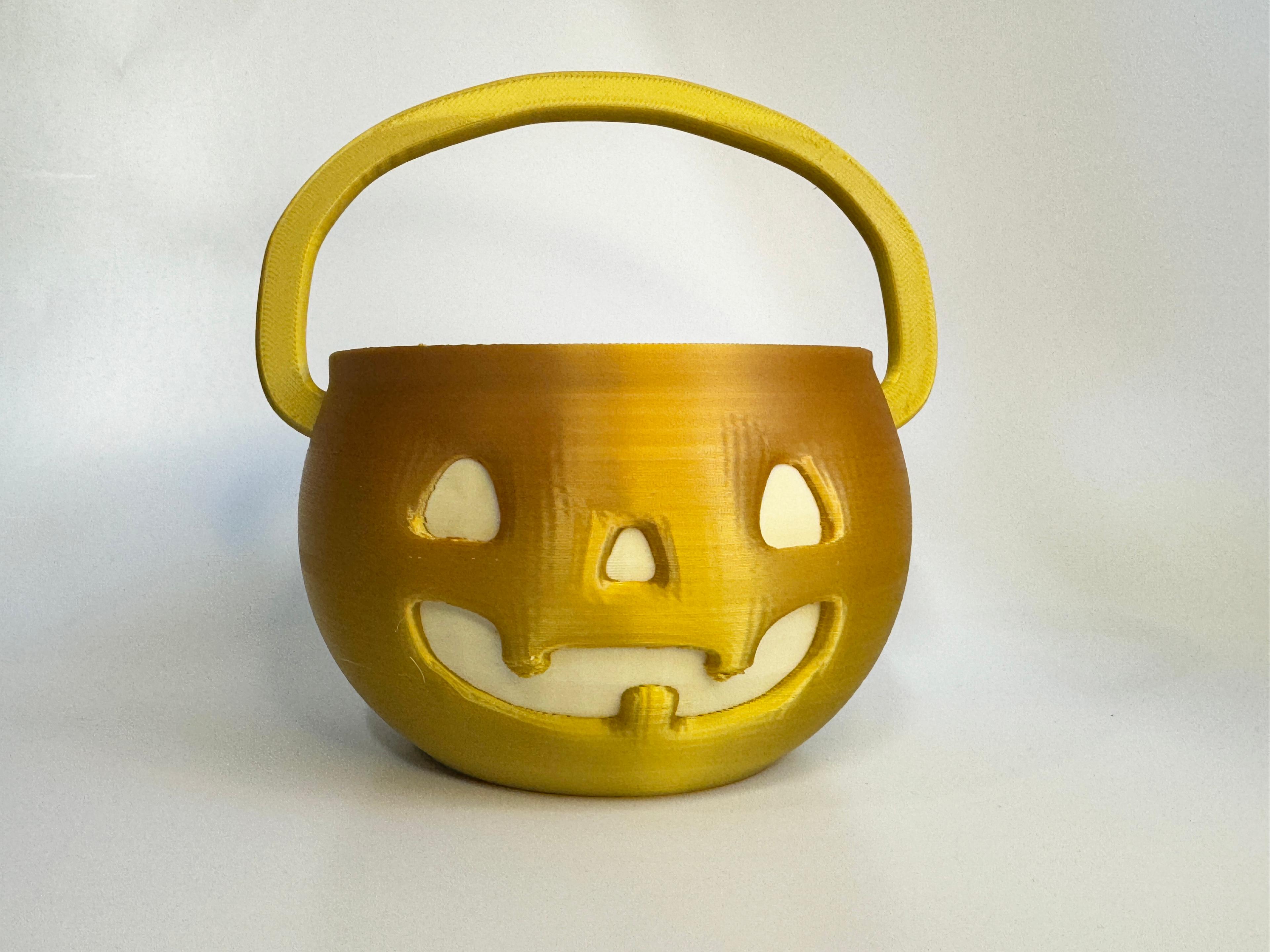 Teal Cat Creative Jack-O-Lantern Bucket.stl 3d model