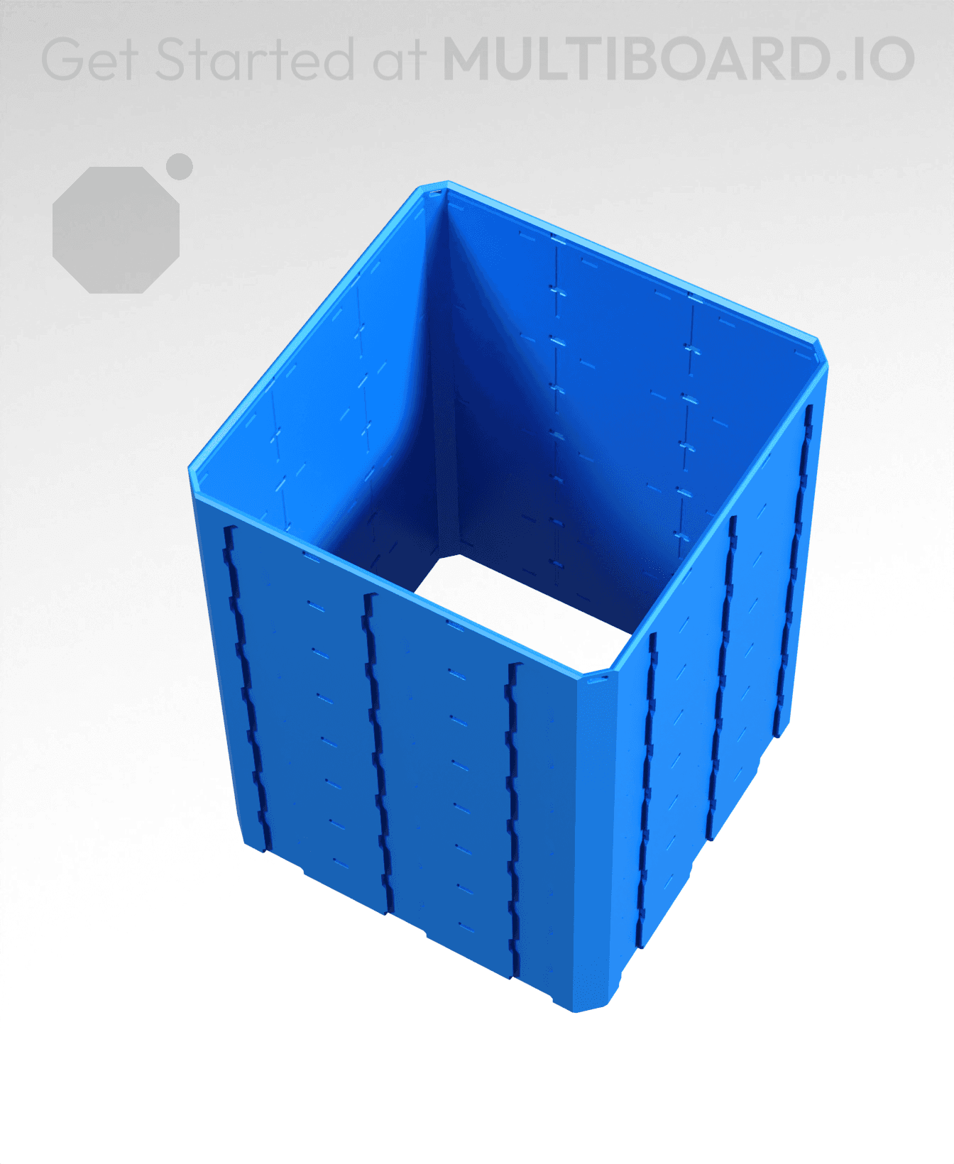 3x3x4 - Topped Multipoint Rail - Pop-In Bin Extension 3d model