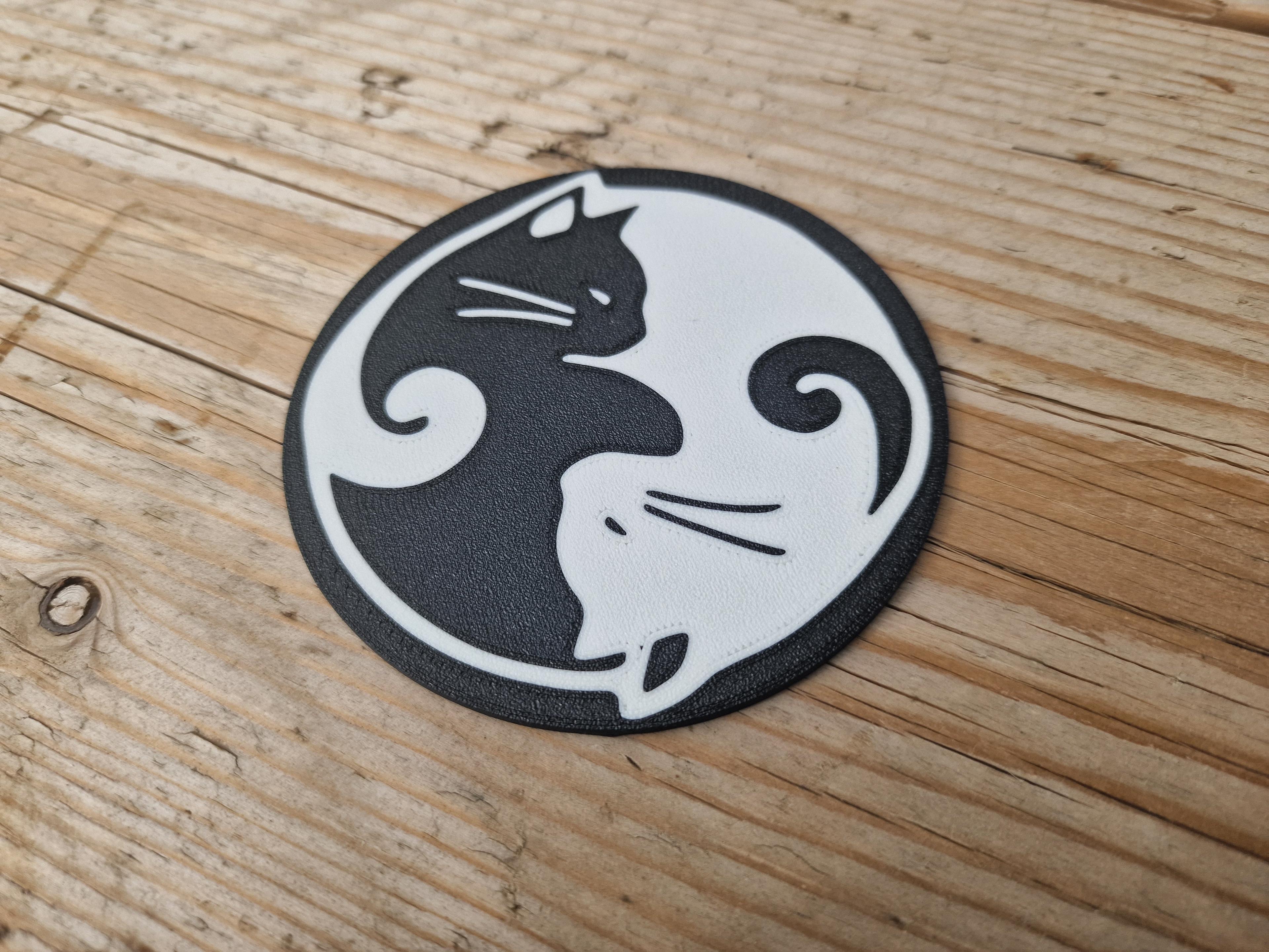 Cat Yin Yang Coaster 1 3d model