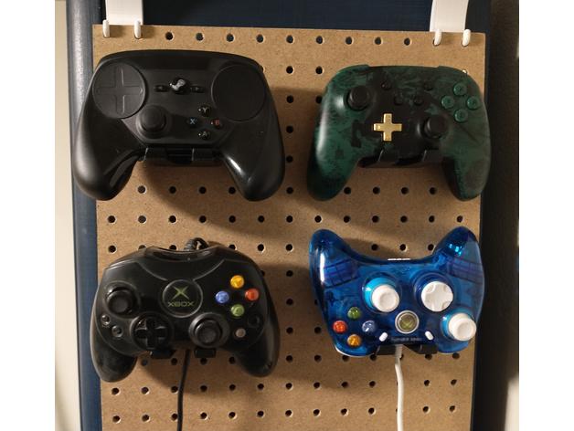 Pegboard game controller holder 3d model