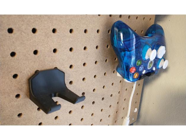 Pegboard game controller holder 3d model