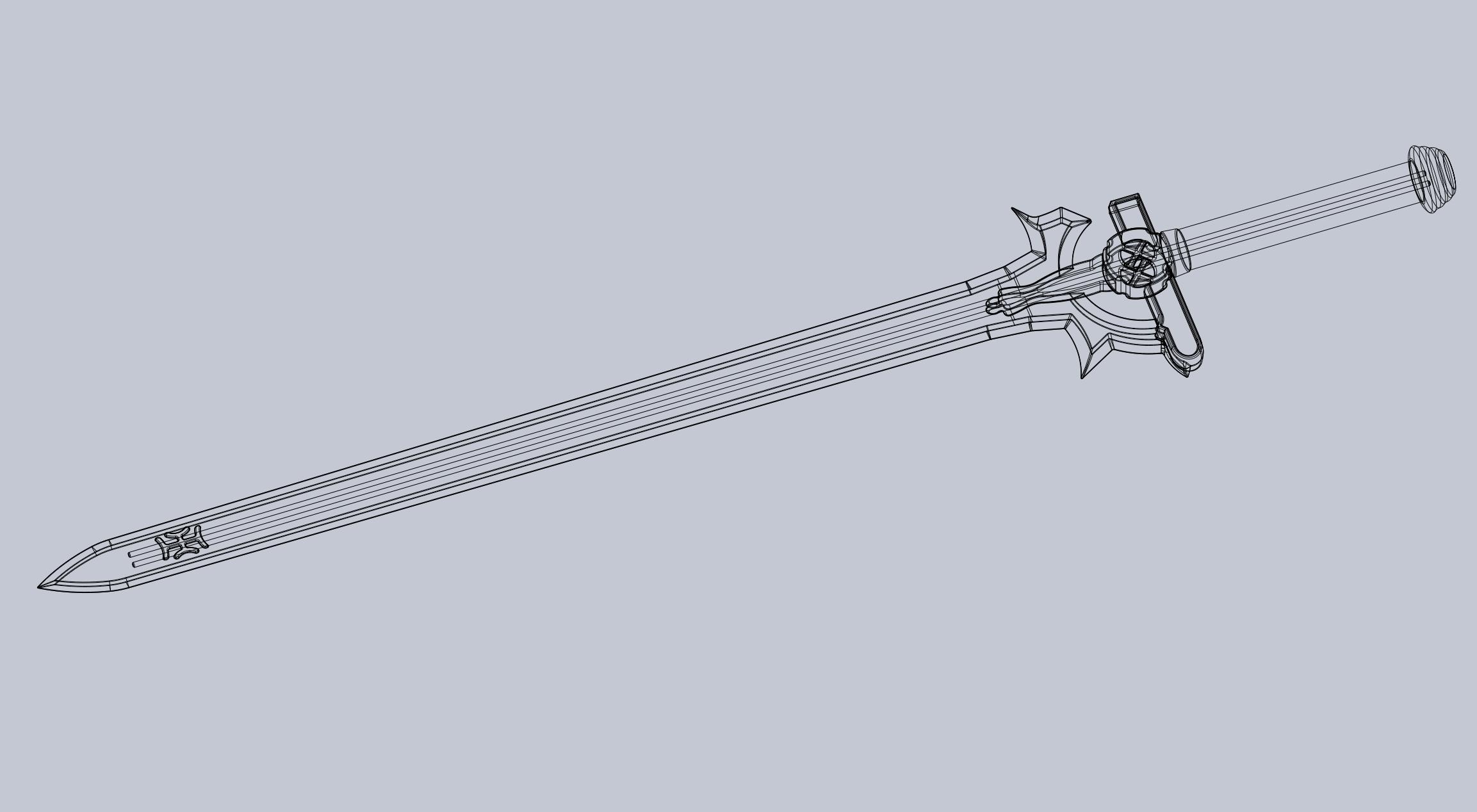 Sword Art Online Elucidator Sword Printable Assembly 3d model
