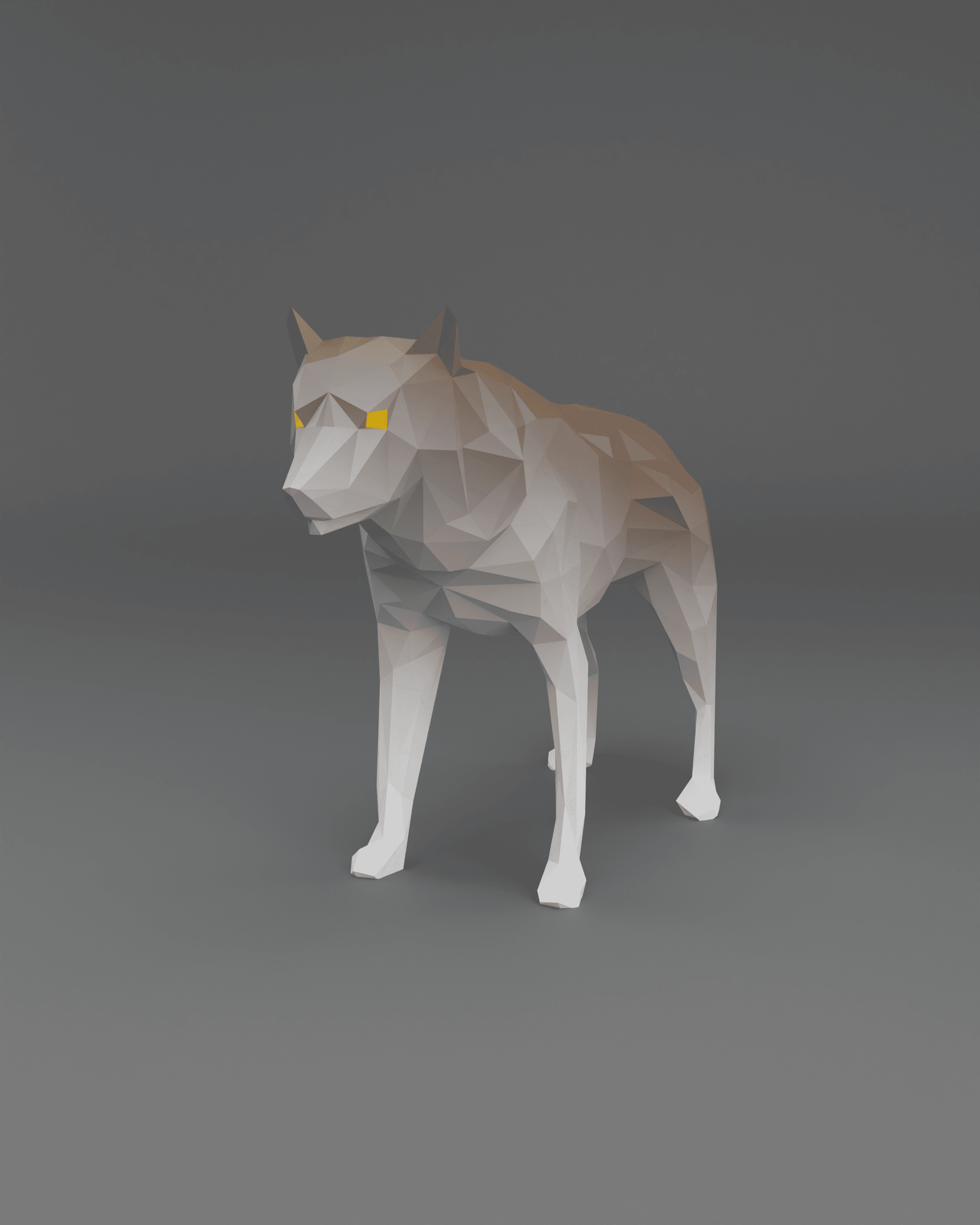 Low Poly Wolf 3d model