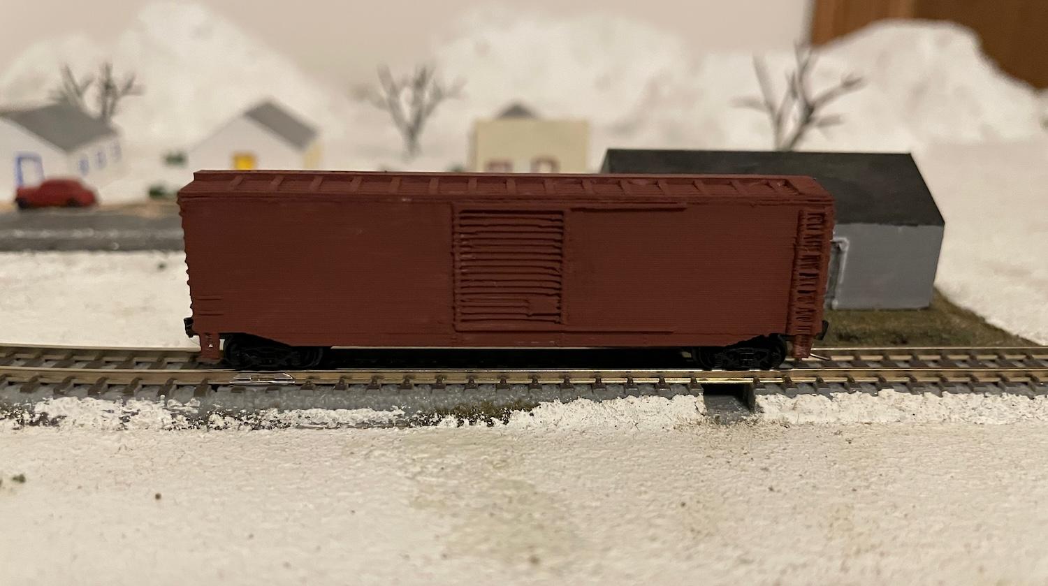 Z scale 50' single-door boxcar 3d model