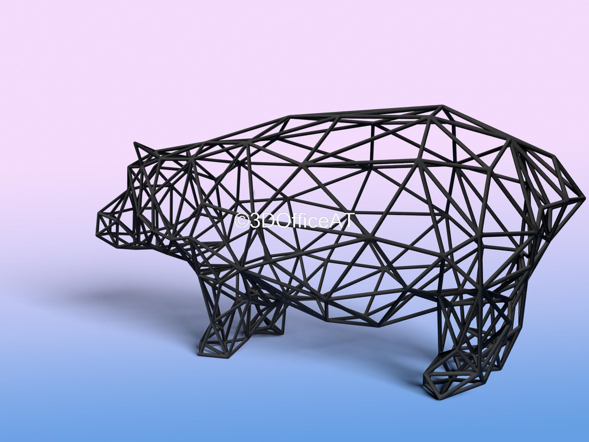 Hippo Wire Art 3d model