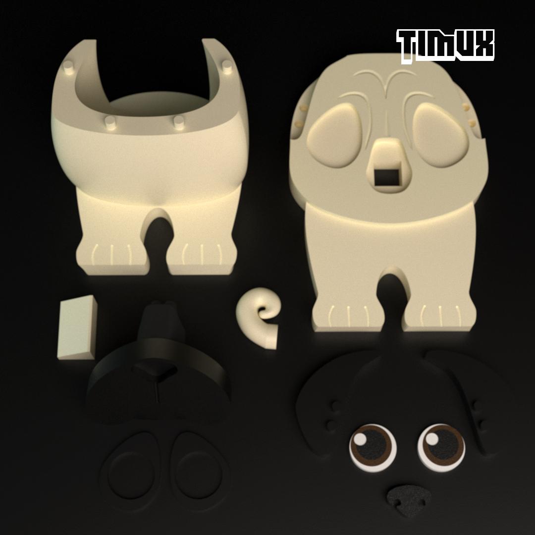 PUG GLASSES HOLDER 3d model