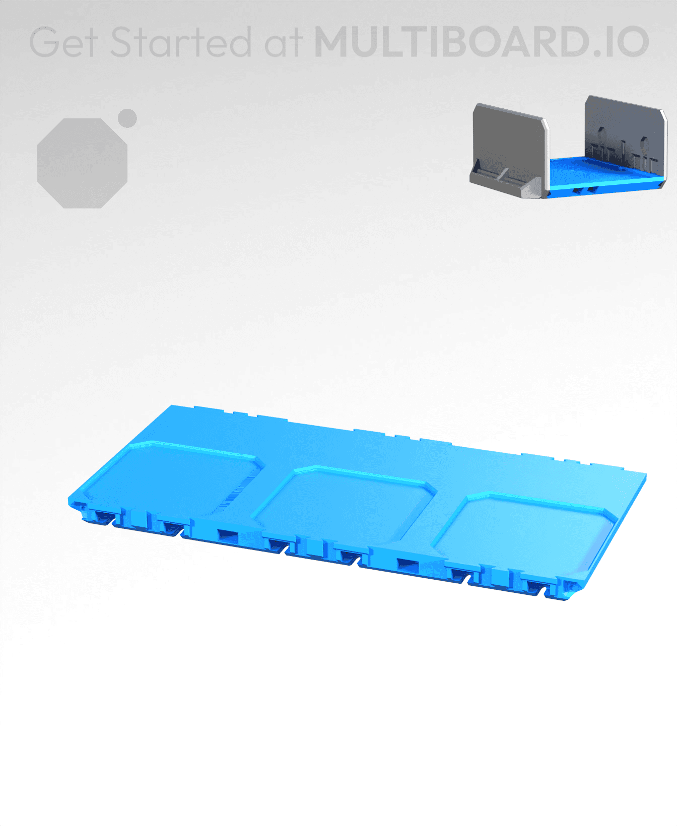 3x1.5-Deep - Internal Grid - Multibin Drawer Base 3d model