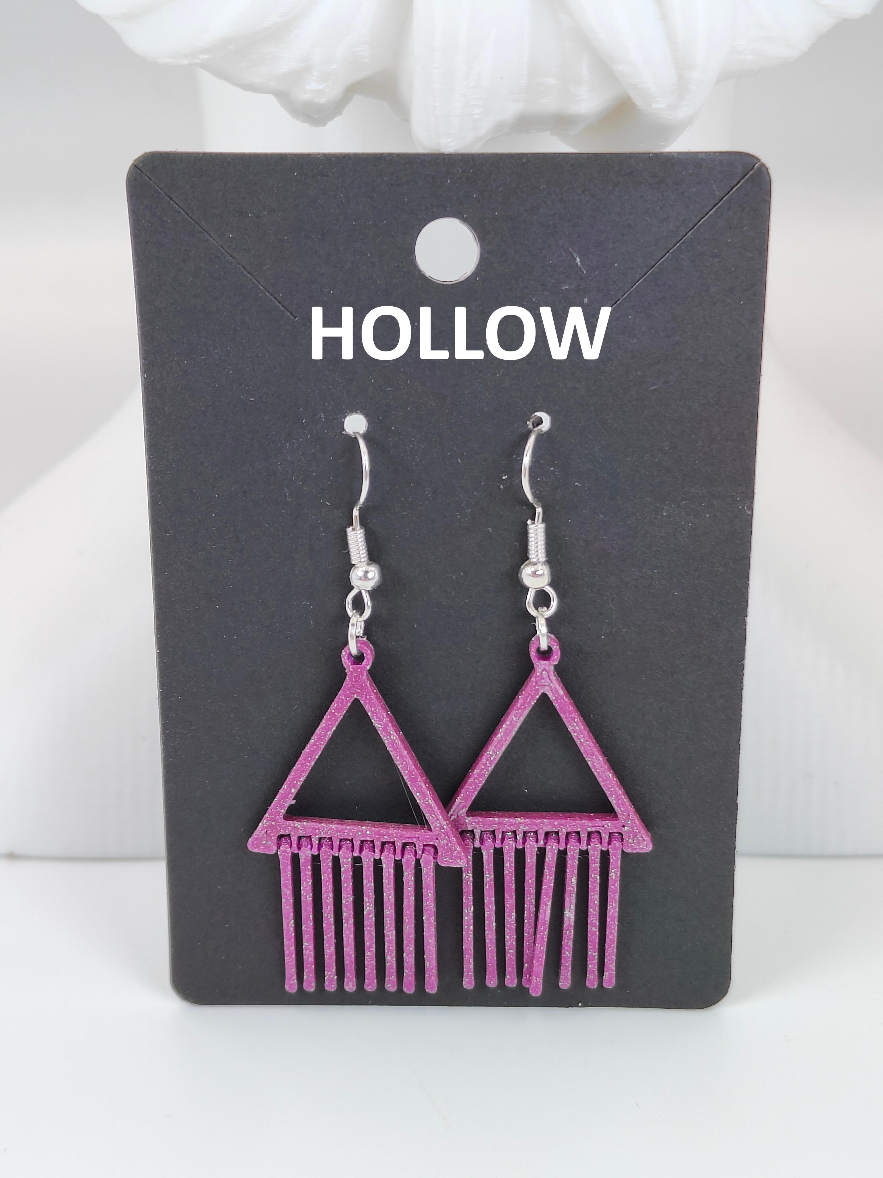 3D Printable Earring - Triangle Trickle Hollow 3d model