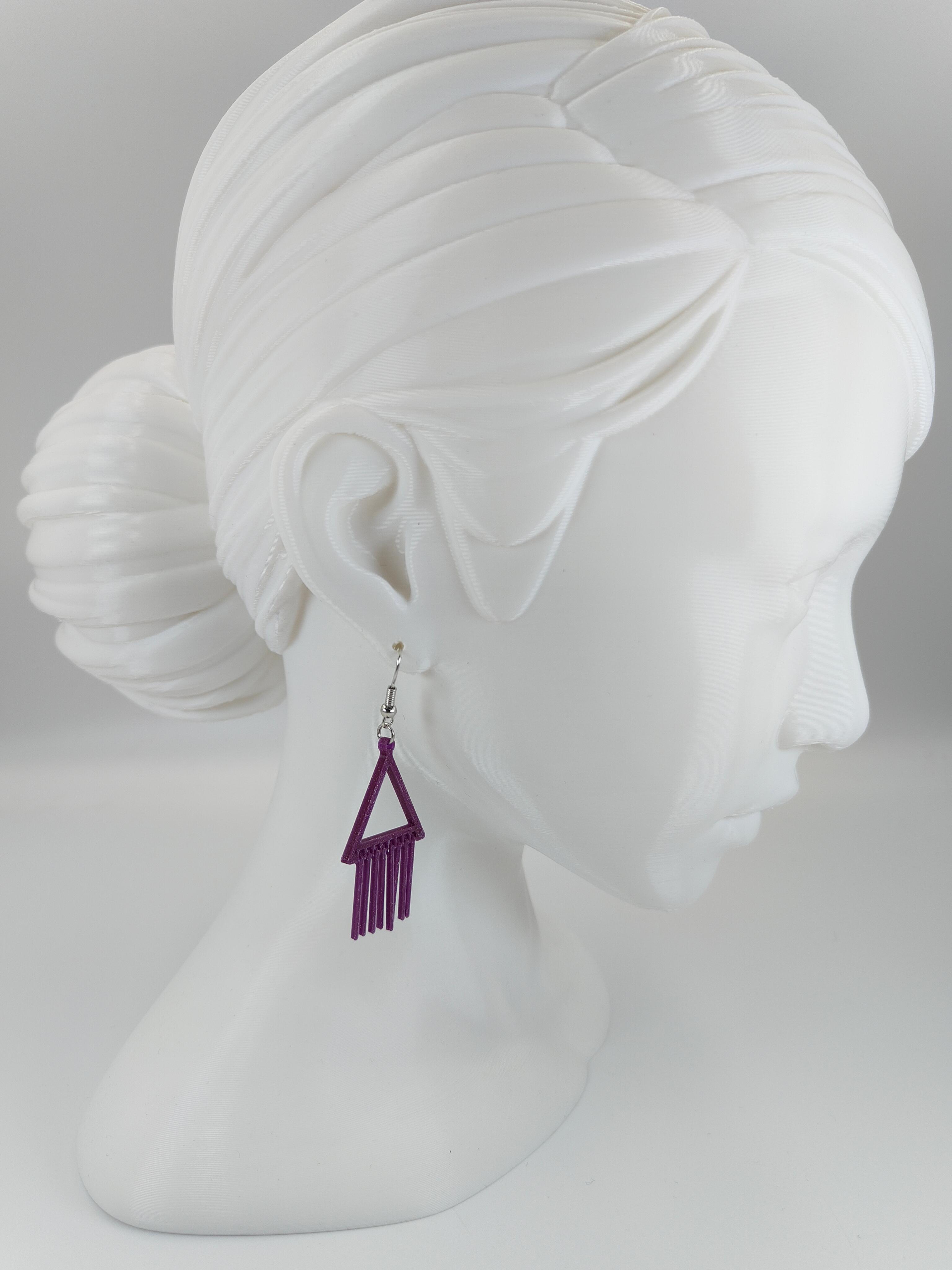 3D Printable Earring - Triangle Trickle Hollow 3d model