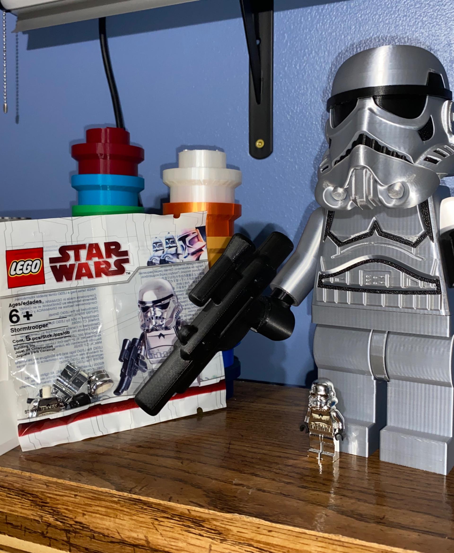 Stormtrooper (6:1 LEGO-inspired brick figure, NO MMU/AMS, NO supports, NO glue) - Polybag Chromie Variation - 3d model
