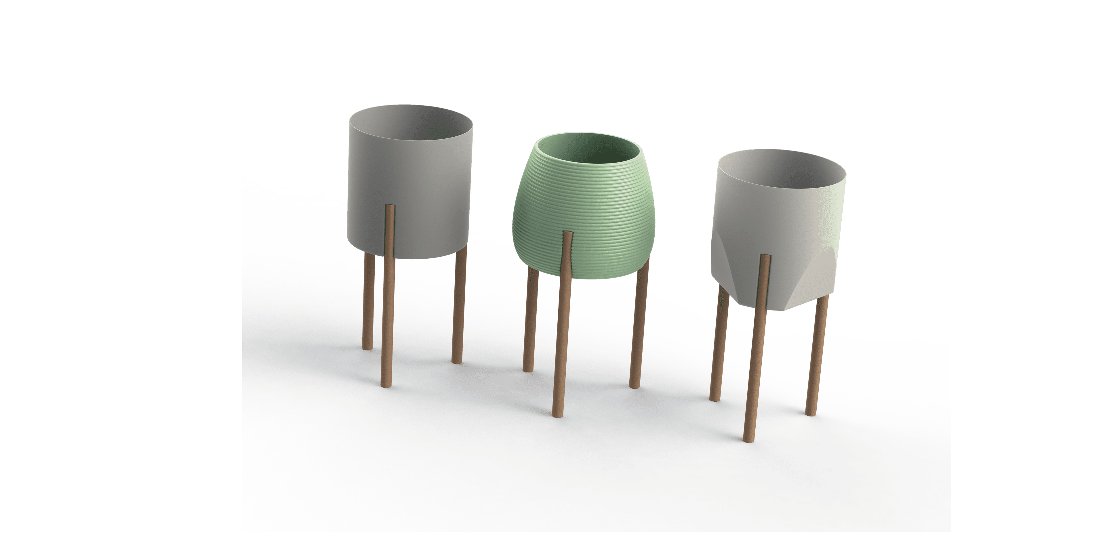 BLOOM - 3 Vases Tripod 3d model