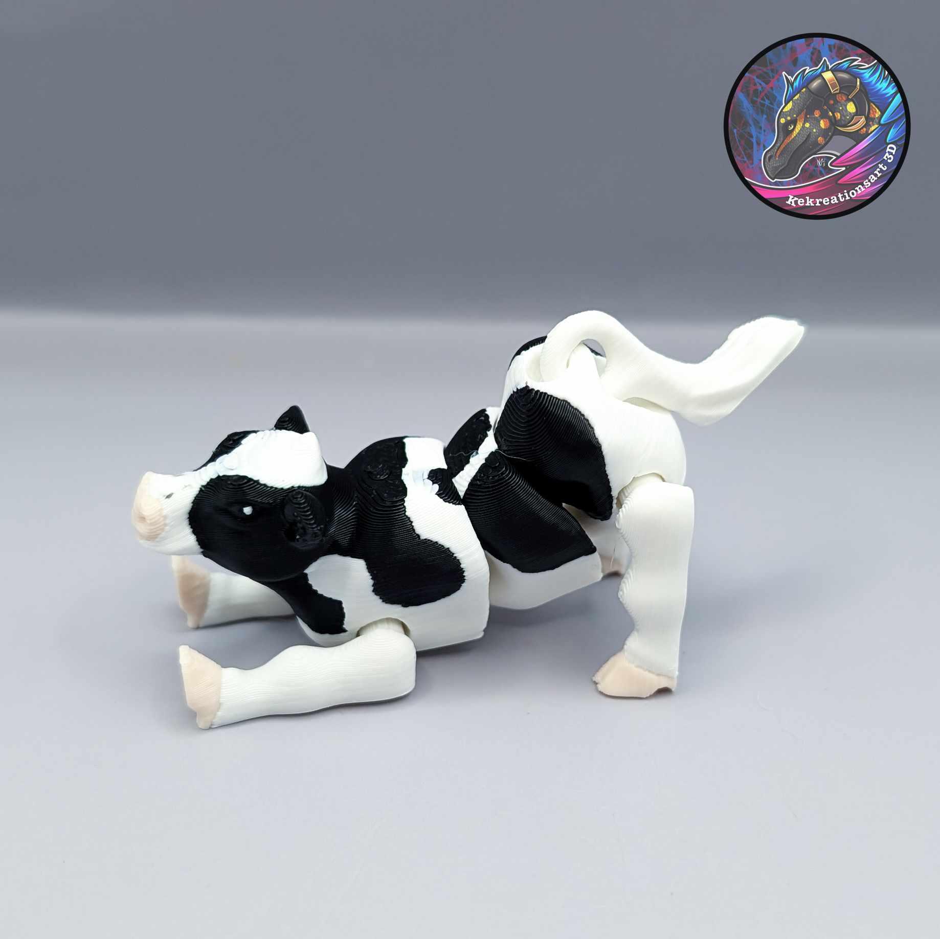 Baby Flexi Cow Keychain 3d model