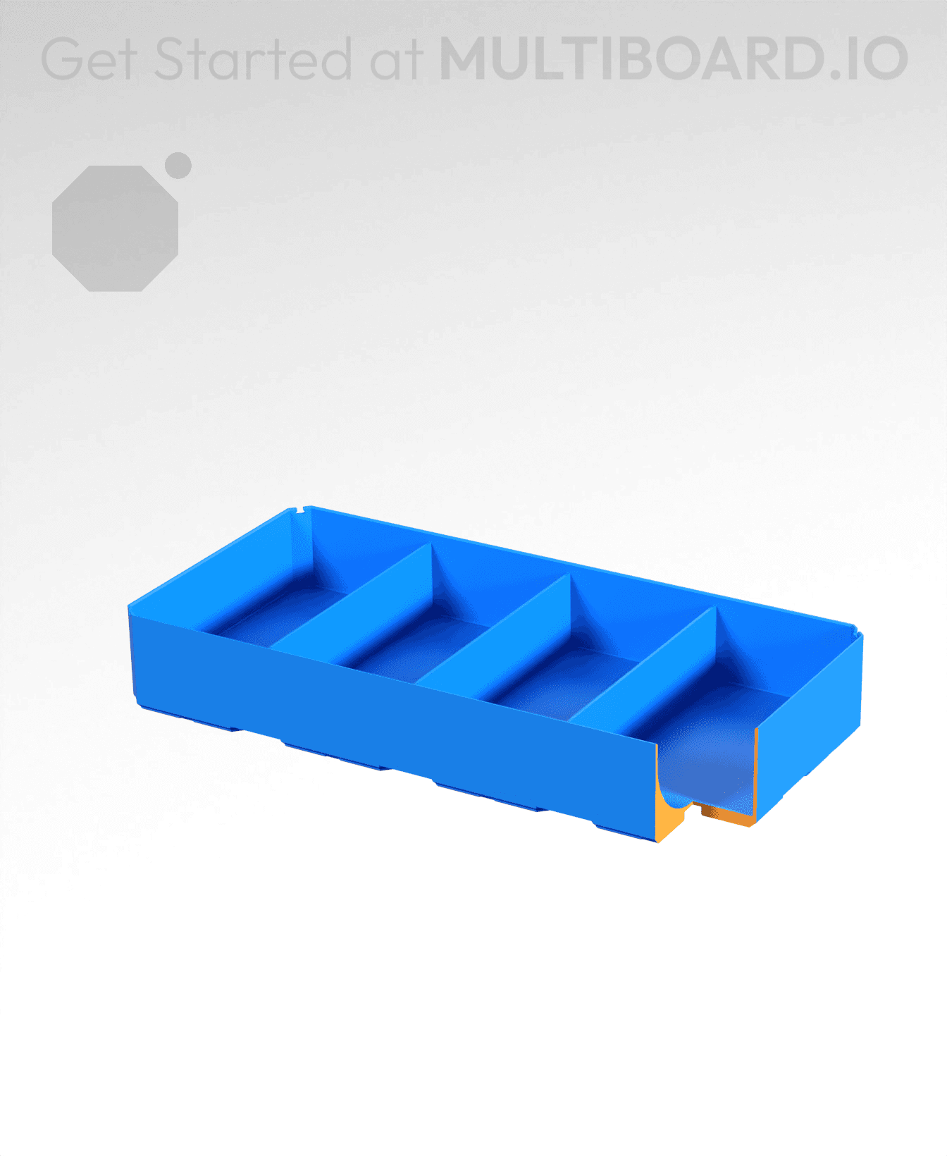 4x2x0.75 - Curved - Divided Bin - Multibin Insert 3d model