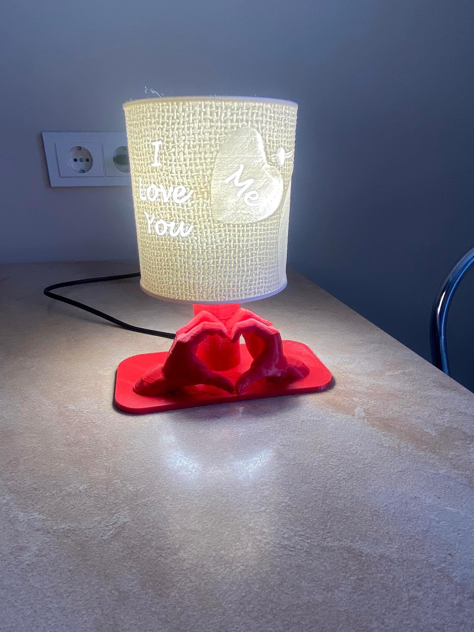 Valentine day themed love lamp lithophane design 3d model
