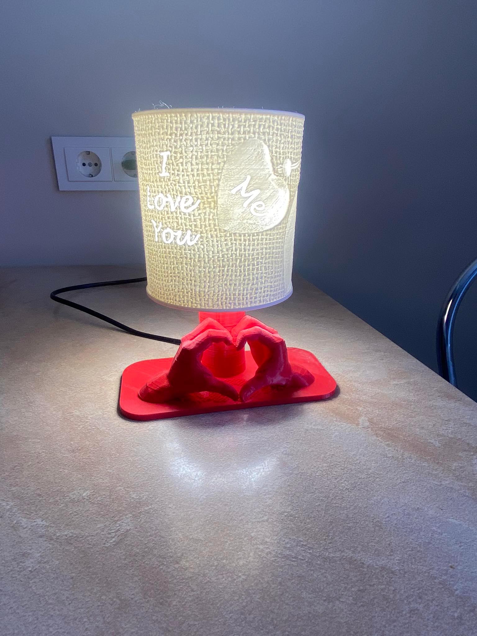 Valentine day themed love lamp lithophane design 3d model