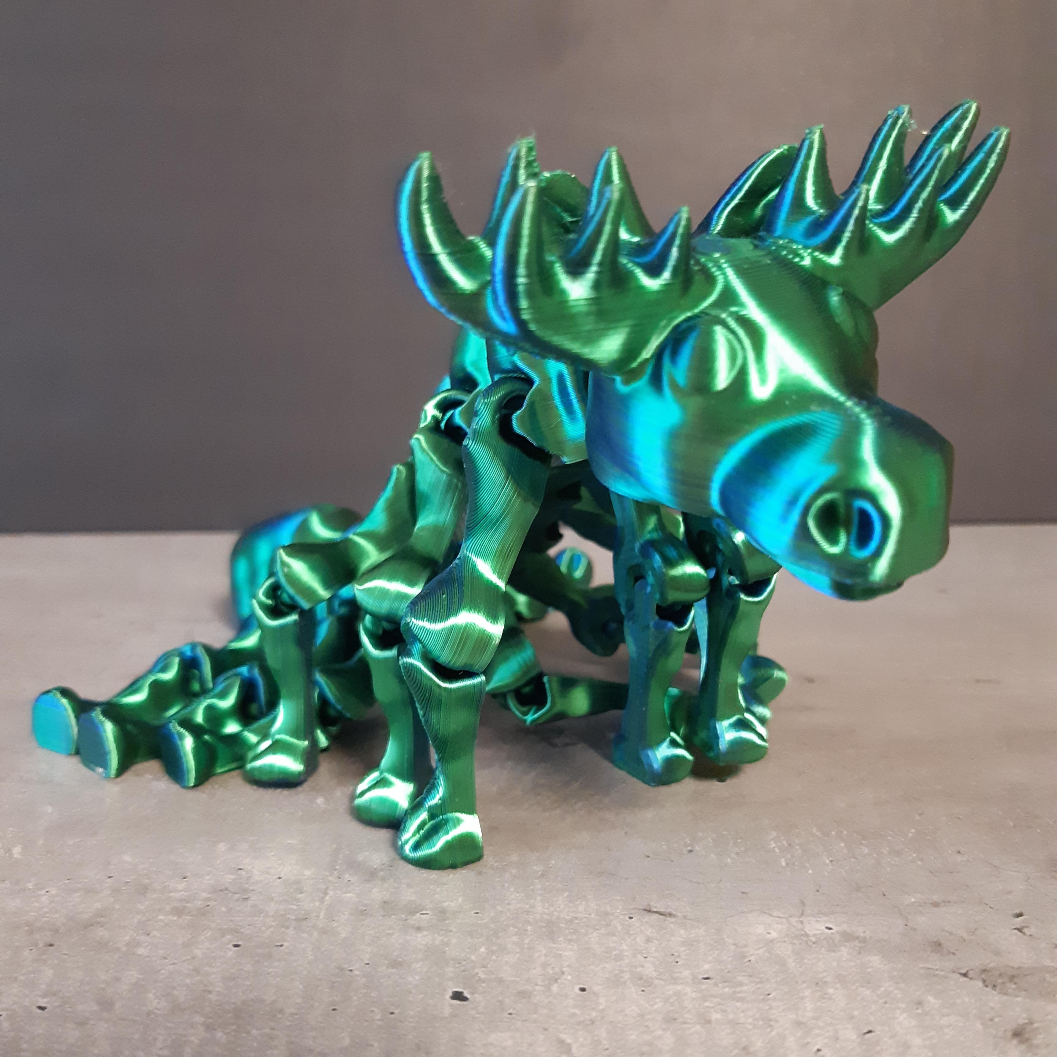 Flexi Moosipede - Moose / Centipede - Articulated Toy - Print in place - Support Free 3d model