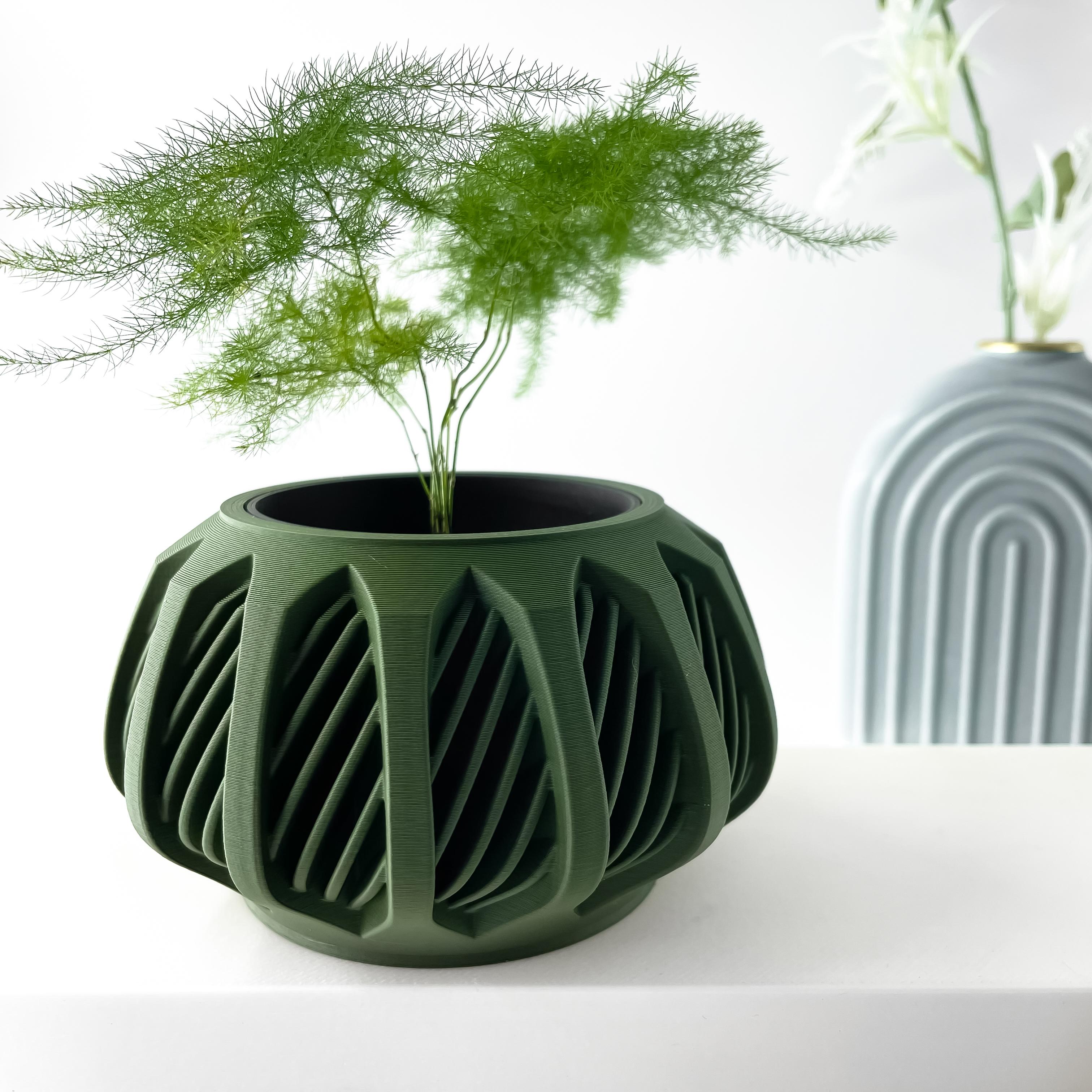 The Mirex Planter Pot with Drainage Tray & Stand | Modern and Unique Home Decor for Plants 3d model