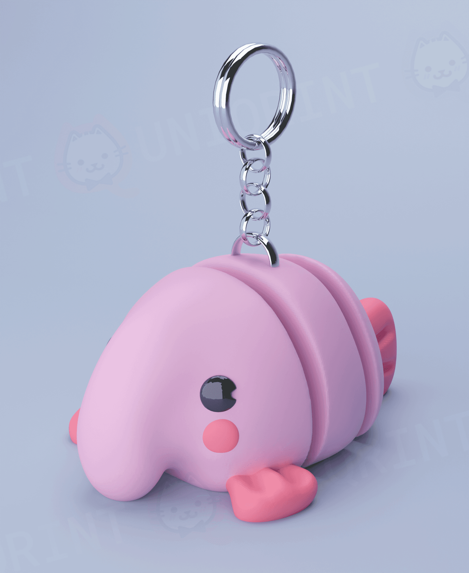 Flexi Blobfish Keychain 3d model