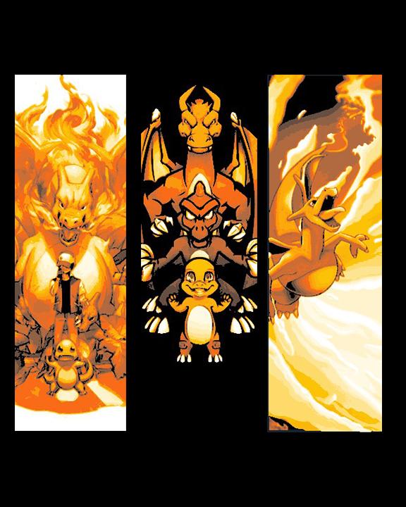 Pokemon Fanart - Charizard evolution and Power - Set of 3 Bookmarks 3d model