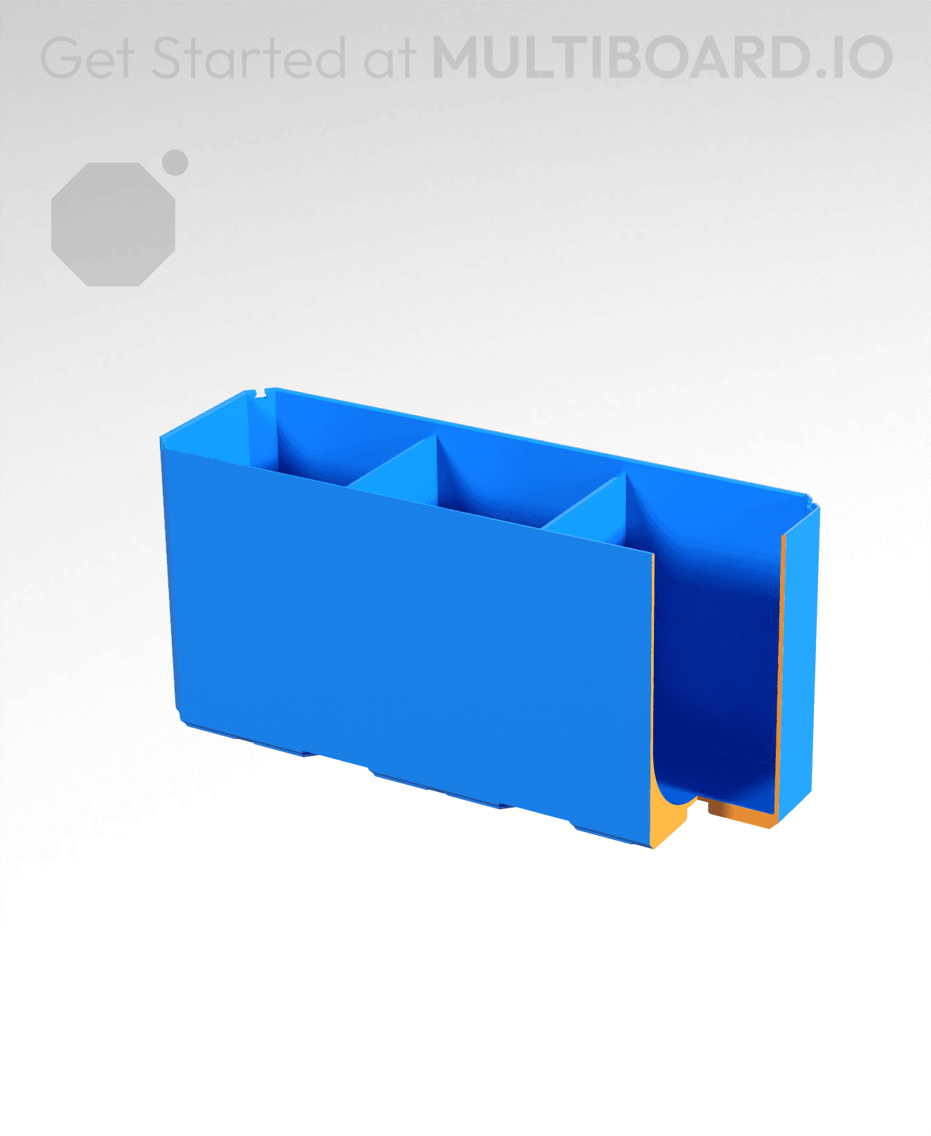 3x1x1.5 - Curved - Divided Bin - Multibin Insert 3d model