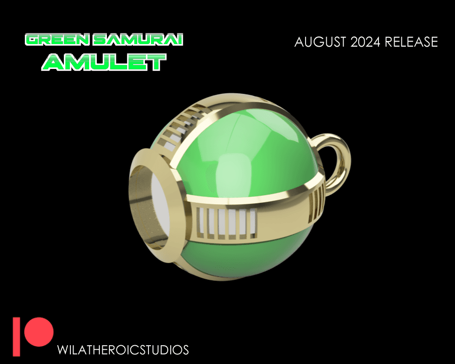 Green Samurai Amulet 3d model