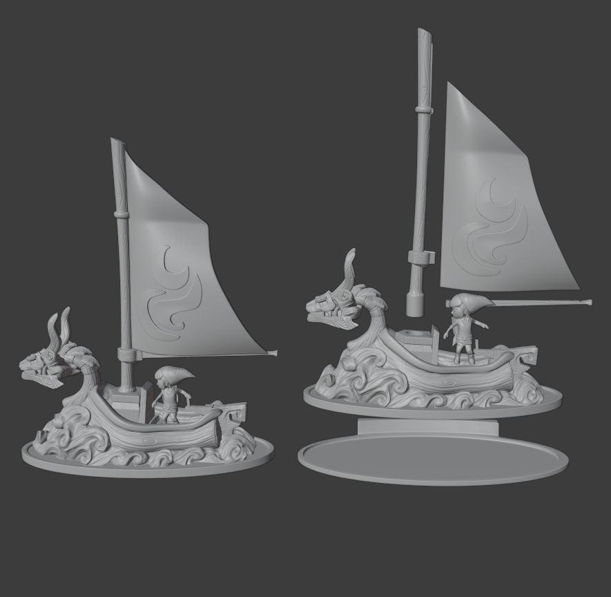 KING OF RED LIONS BOAT WITH LINK FROM ZELDA WIND WAKER 3d model