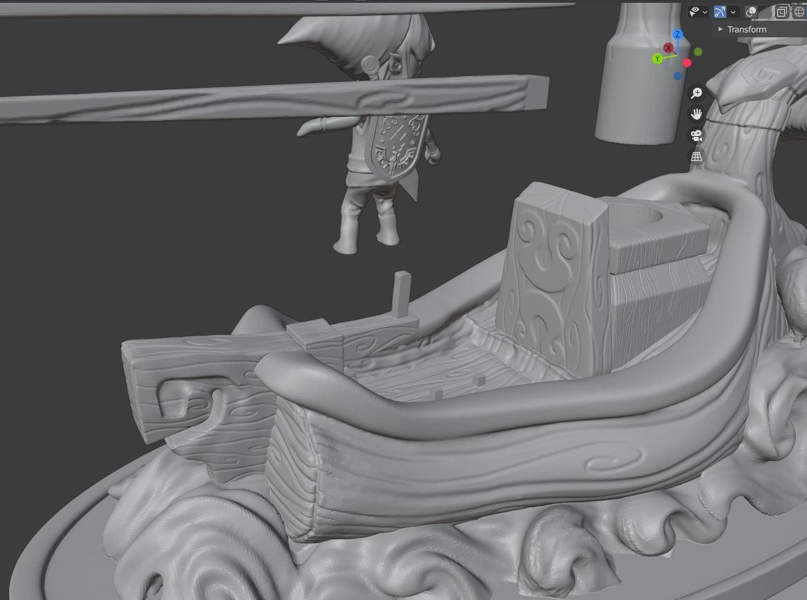 KING OF RED LIONS BOAT WITH LINK FROM ZELDA WIND WAKER 3d model