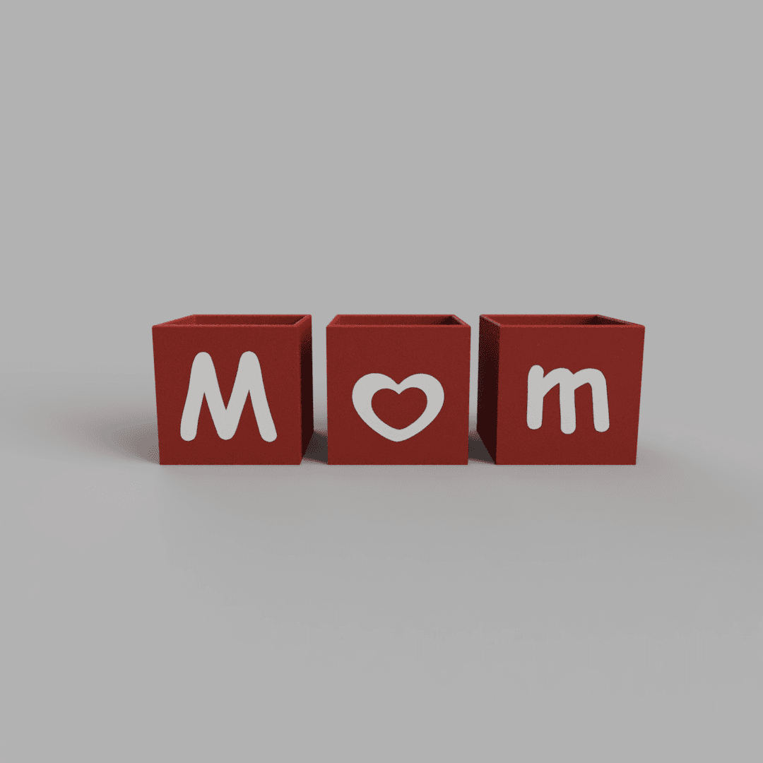 Mother's day planters 3d model