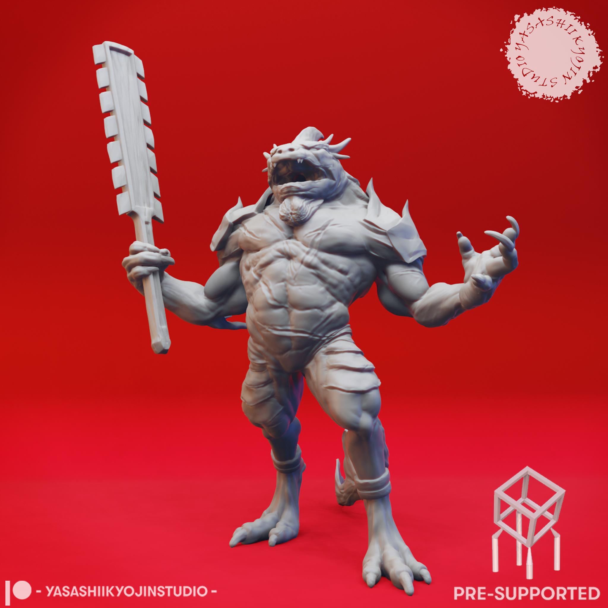 Troglodyte Champion - Tabletop Miniature (Pre-Supported) 3d model