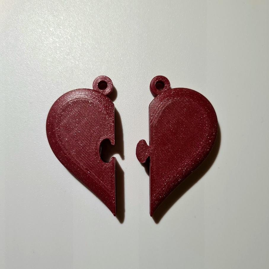 Heart puzzle key chain 3d model