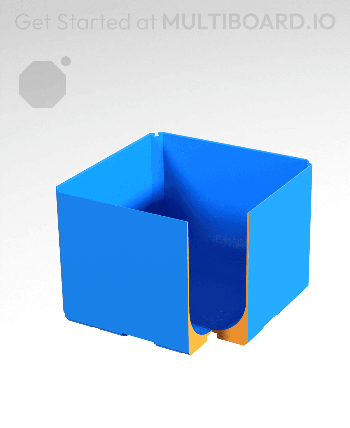 2x2x1.5 - Full Curved Bin - Multibin Insert 3d model