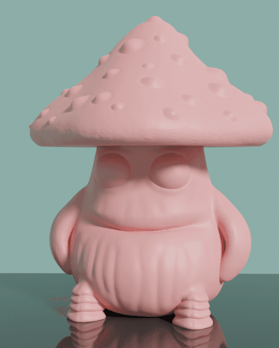 Mushroom Man Container With Lid - Support Free 3d model