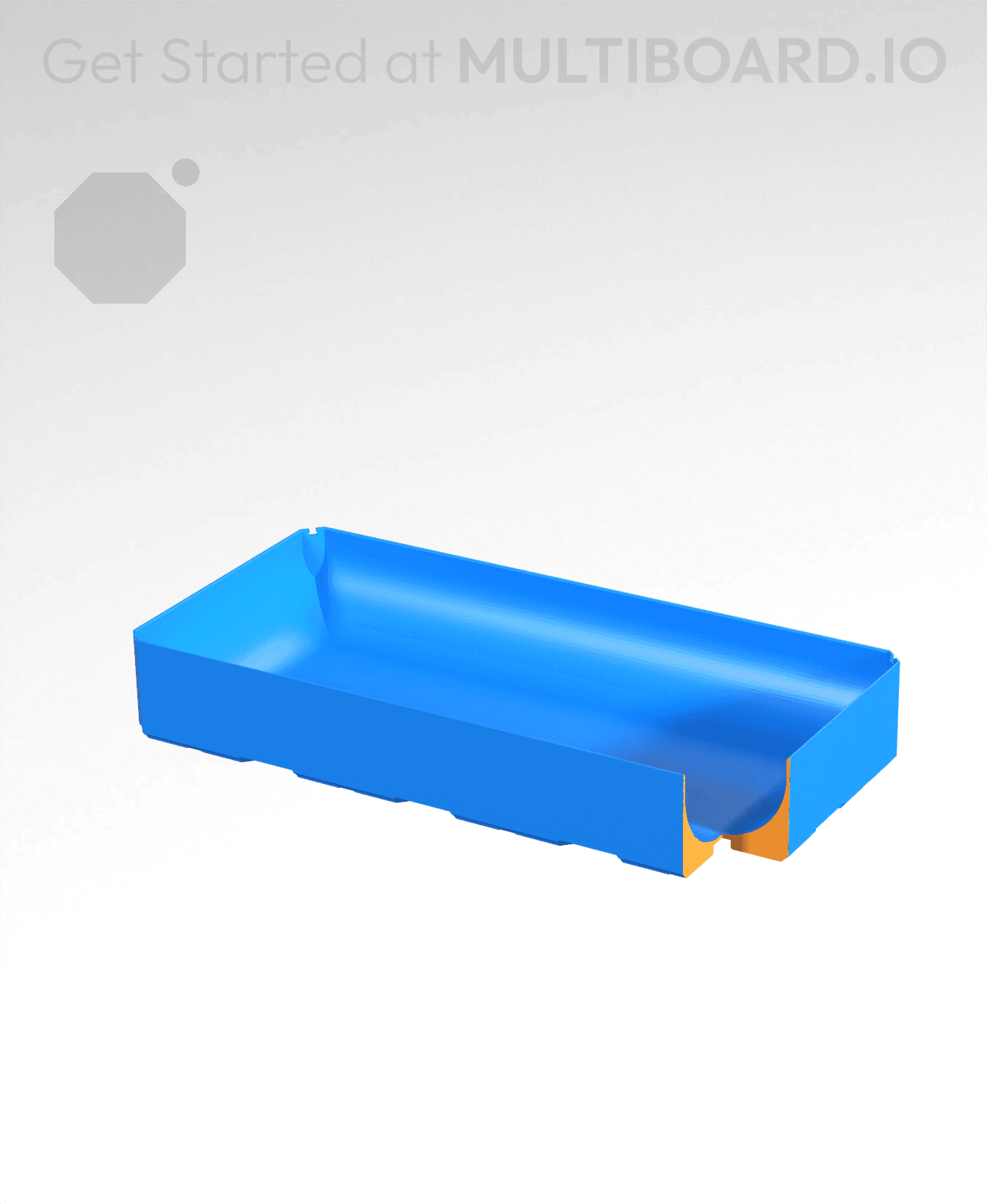 4x2x0.75 - Full Curved Bin - Multibin Insert 3d model