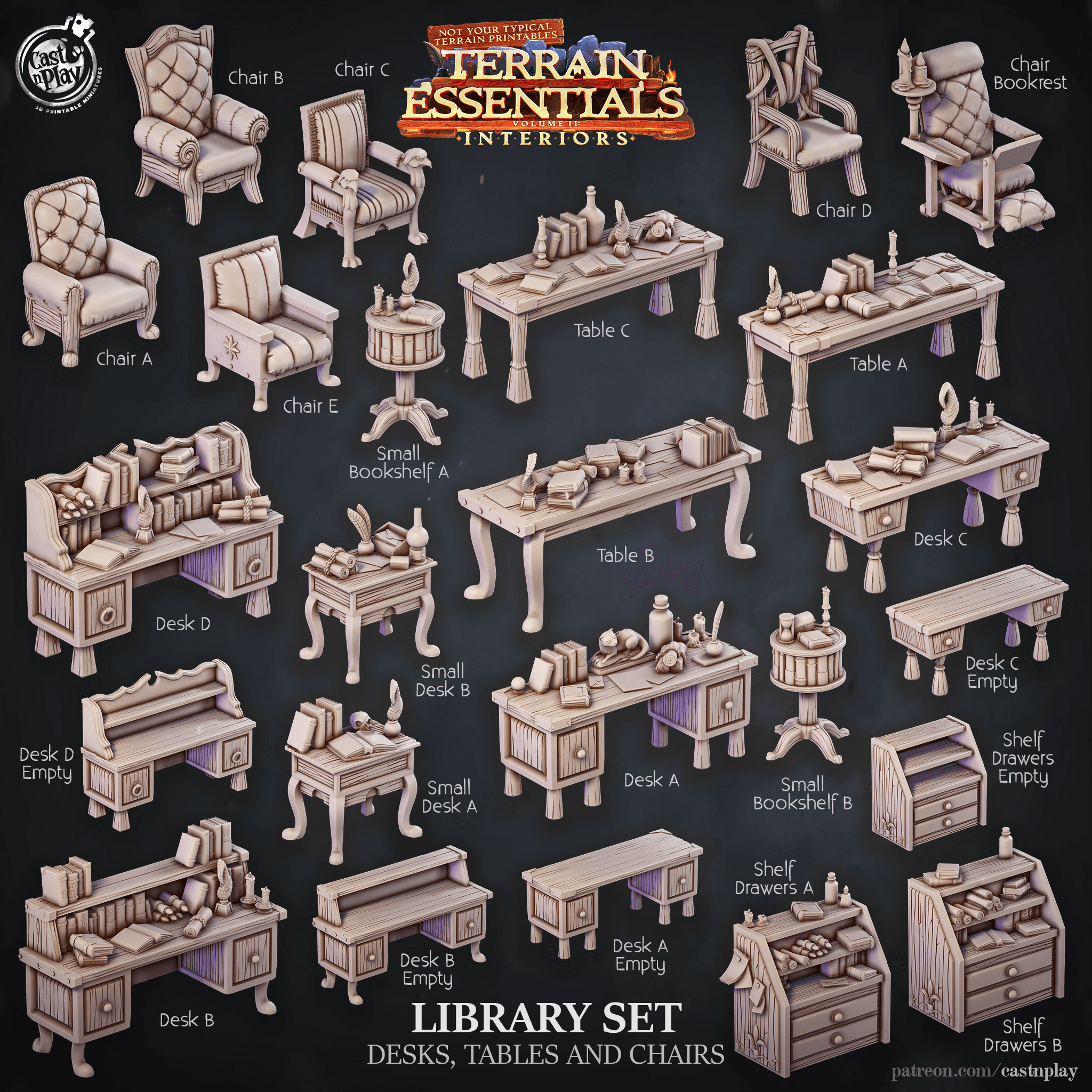 Library Set (Pre-Supported) 3d model