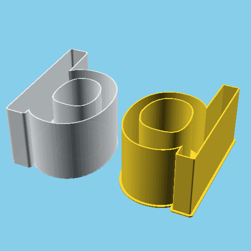 LATIN SMALL LETTER D, nestable box (v1) 3d model